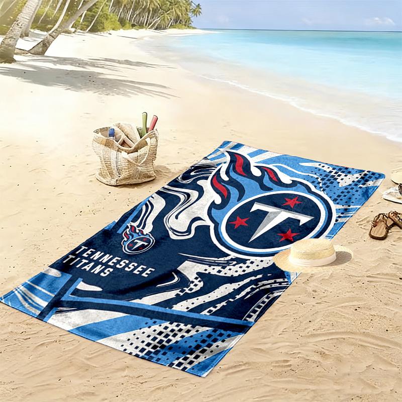 Пляжное полотенце с принтом Tennessee Titans, Большое, Мягкое, Быстросохнущее, для Пляжа, Кемпинга, Плавания