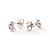 Vivienne Westwood Leonor Mini Heart Shaped Diamond Earrings Women earrings Silver Lavender-Purple 6201032O01P250