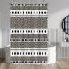 Геометрическая tribal шторка для душа Черно-белый узор Boho Декор Современный дизайн ванной комнаты Этнический принт Ванная аксессуар Минималистичный