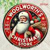 Винтажная жестяная табличка Woolworths Christmas Store Ретро Санта Железный настенный декор Праздничная Рождественская вечеринка
