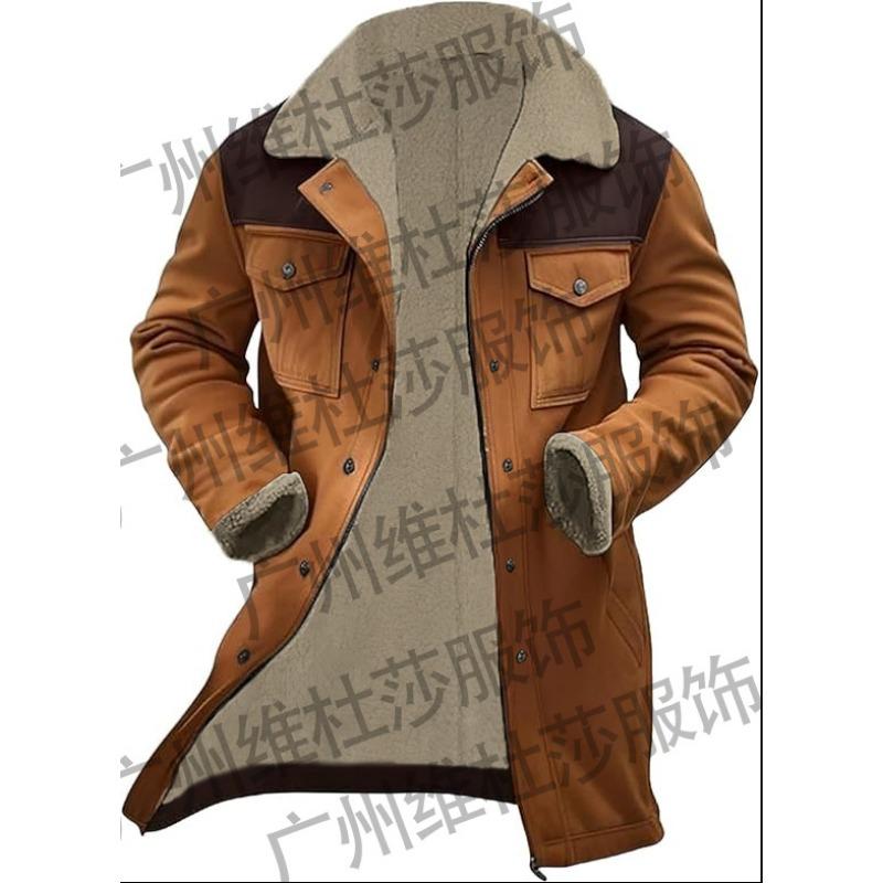 Мужское пальто на осень и зиму, куртка с цветовой блокировкой из замши, пальто с несколькими карманами, 1 цвет doma