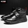 Новые осенне-зимние мотоциклетные ботильоны, трендовые ботинки, высокие мужские ботинки, модные легкие кожаные ботинки, мотоботы