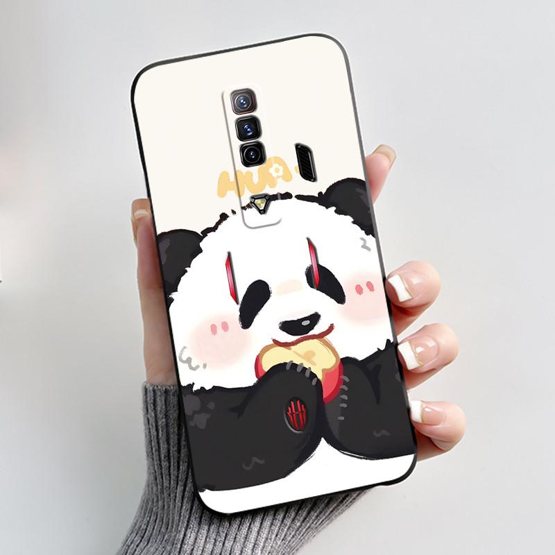 Чехол для Red Magic 7 NX679J Чехол для Nubia Red Magic 7S Задняя крышка Милый Кролик с Сердечками Черный Мягкий ТПУ Чехол для Телефона Оболочка для RedMagic 7 7S
