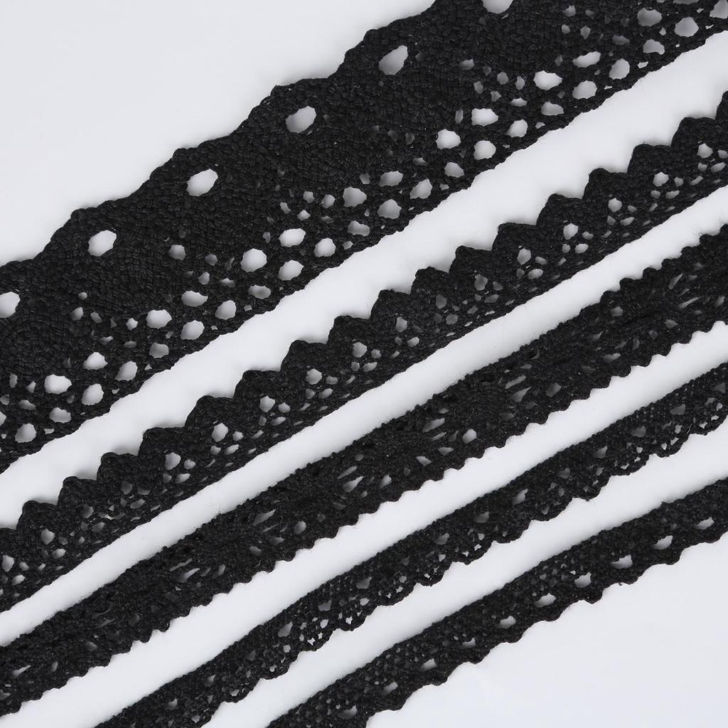 5 ярдов черного хлопкового кружева с декоративными узорами для шитья своими руками и изготовления платьев