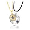 1 Pair Moon Sun Couple Necklace Decorative Electroplated Anti-rust Stylish Projector Pendant Ornament Birthday Gift