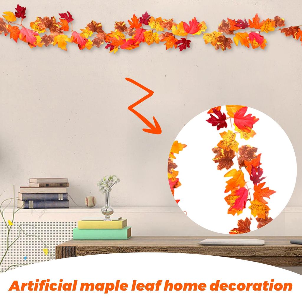 Artificial Maple Leaf Wreath Colorful Leaf Autumns Decoration