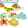 Magnetic Fishing Game Wooden Lightweight Bright Colors Easy Catch Baby Fishing Toy