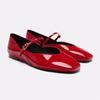 Fashion Red Women's Flats Round Toe Female Ballet Shoes Patent Leather Designer Female Mary Jane Shock Fashion Shoes for Women 2025 New