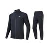 Training Series Solid Color Logo Zip Jacket And Long Pants Casual Sports Set Men Sports Set Basic-Black 952357201-4