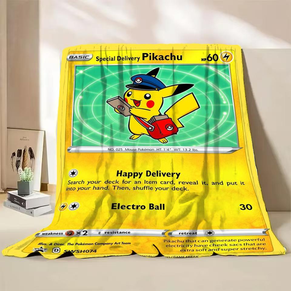 Фланелевое одеяло с персонажами мультфильмов Pokémon для спальни, кровати, дивана, для обеденного перерыва, пикника, путешествий. Мягкие детские подарки