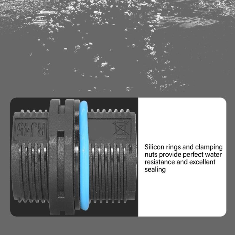 IP68 Waterproof RJ45 Cable Connectors for Outdoor Use Supports Cat6A Ethernet Devices and Fast Speed Networking