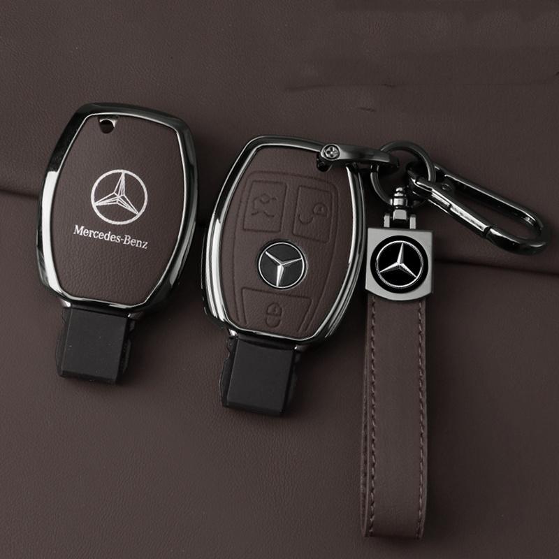 Чехол-оболочка из сплава и кожи для автомобильного ключа Mercedes Benz A B R G Class GLK GLA GLC GLR W204 W251 W463 W176 Защитный Ac