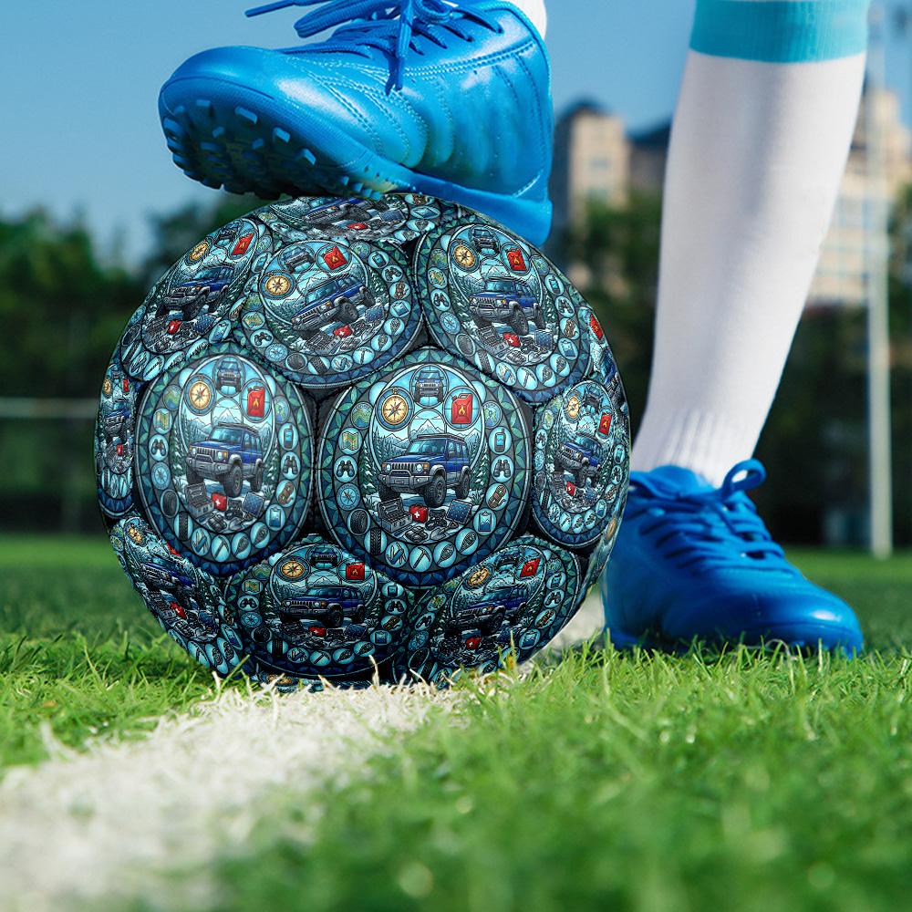 OffRoad Adventure Essentials Round Football Size 5 Adult Ball Suitable for Training Matches and Outdoor Team.