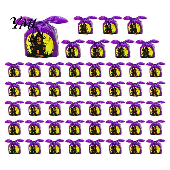 Clear Plastic Snack Pouches for Retail 48 Pcs Halloween Candy Bags, Kids Trick or Treat Goodie Cute Rabbit Portable Bags School Events Ear Small Gift