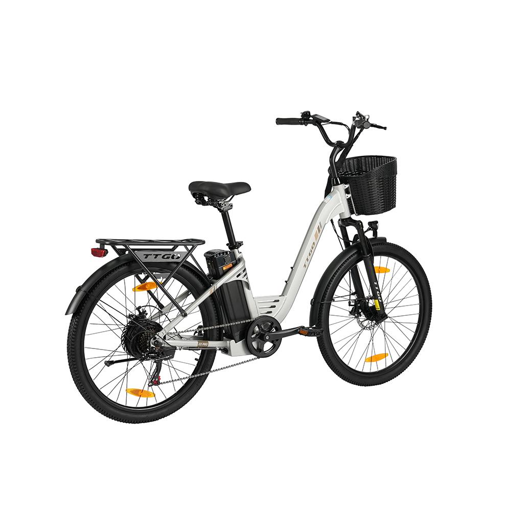 TTGO C2 PRO Городской Электровелосипед, Аккумулятор 36В 18Ач, 7-скоростная трансмиссия Shimano