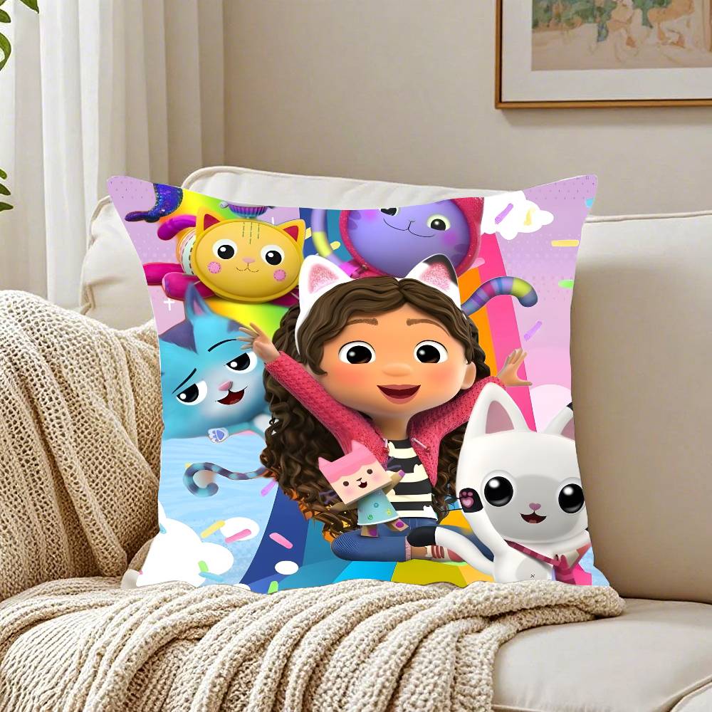 Kids Gabbys Dollhouse Gabby Cats Pillow Case Pattern Printed Pillowcase For Living Room Sofa Cushion Cover & Bedroom Decor