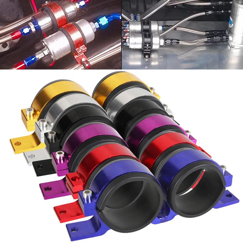 Aluminum Car Dual Twin Fuel Pump Mount Bracket 60MM & Fuel Filter Clamp Mounting Bracket Holder 60mm Cradle For Car Modified