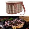 Бамбуковая корзина для хранения продуктов, фруктов, держатель для всякой всячины, портативный, складной