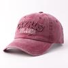 Embroidered Baseball Cap Men Women Cotton Washed Vintage Style Adjustable Sun Hat With Letter Detail