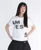 AMES-WORLDWIDE Футболка с принтом 52 Typo Белая