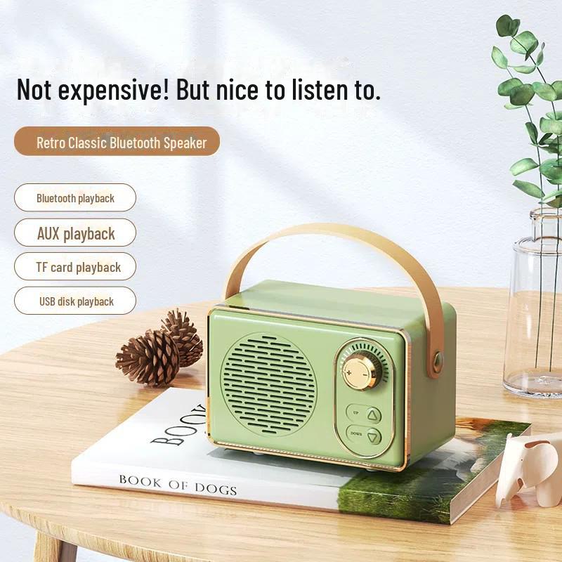 Ретро Bluetooth-динамик: Ностальгическое портативное мобильное аудио с мощными басами