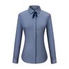 «Женская профессиональная рубашка облегающего кроя с длинным рукавом 2025 года — однотонная, микроэластичная, для весны и осени»