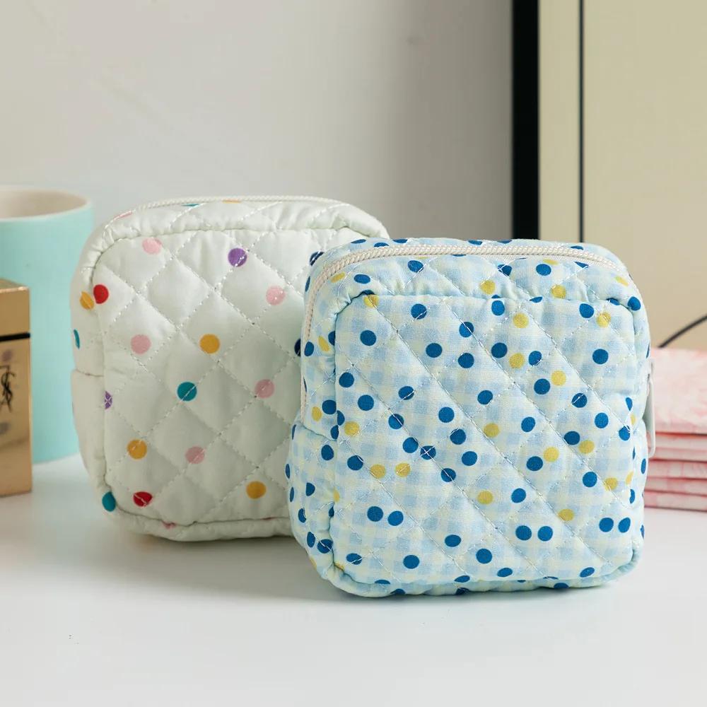 Floral Sanitary Napkin Storage Bag Girls' Sanitary Napkins Bags Women Cosmetic Bag Coin Purse Card Bag Travel Cosmetic Organizer