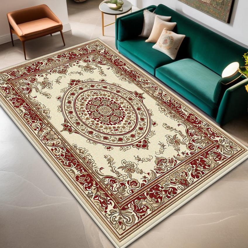 Богемный ковер Гостиная Домашнее украшение Роскошный Противоскользящий Большой Ковер для комнаты Цветочный дизайн Легкая чистка Коврик для журнальных столиков Мягкий