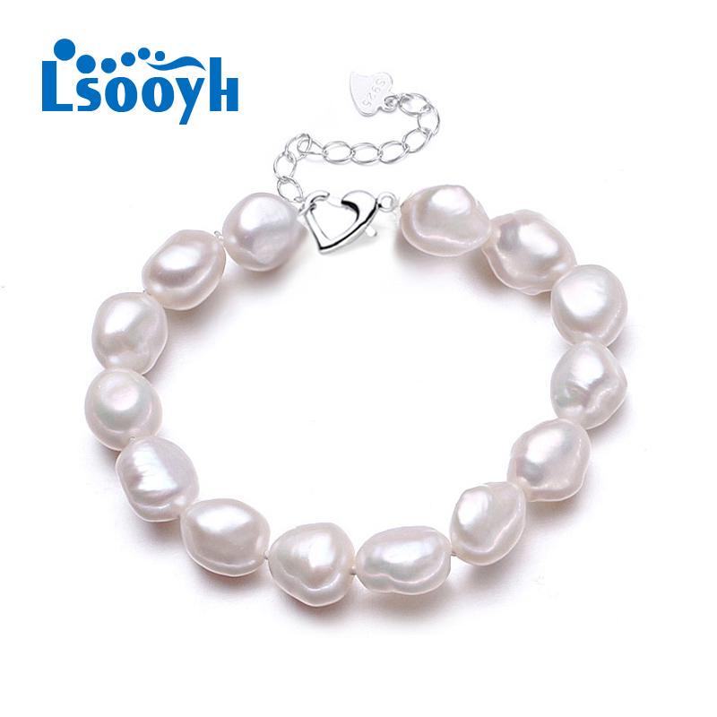 LSOOYH Natural Freshwater Pearl Bracelet For Women Pearl Jewelry Fashion Geometric Pearl Bracelet