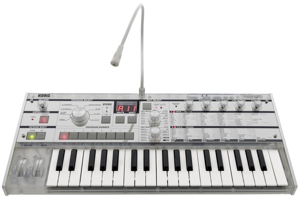 KORG Analog Modeling Synthesizer microKORG Crystal 20th Anniversary Model Vocoder Battery Operated 37 Keys Microphone Included