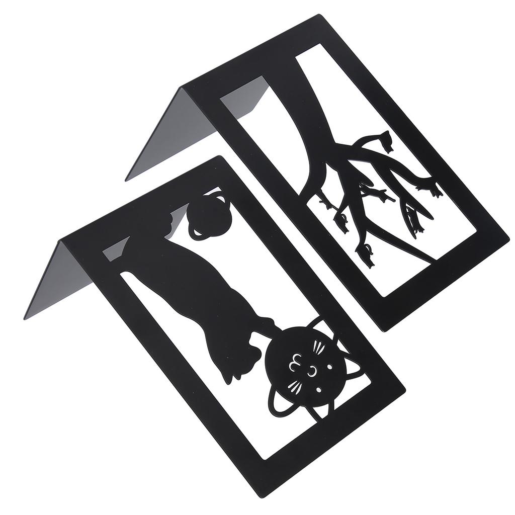 2pcs Metal Bookend Desktop Bookshelf Storage Book Documents Divider Craft Supplies