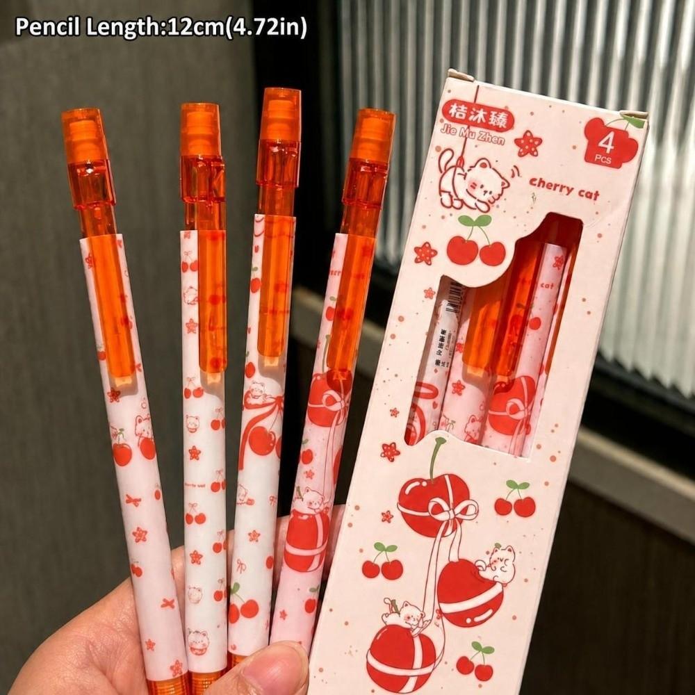 4pcs 0.5mm 2B Lead Automatic Pencil Kawaii Stationery Student Writing Pencil Back To School