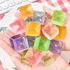 24Pcs Ice Cube Squishes Toy Slow Rebound TPR Stress Relief Mini Clear Cube Squeeze Sensory Fidget Toy Kids Adults Birthday Gift