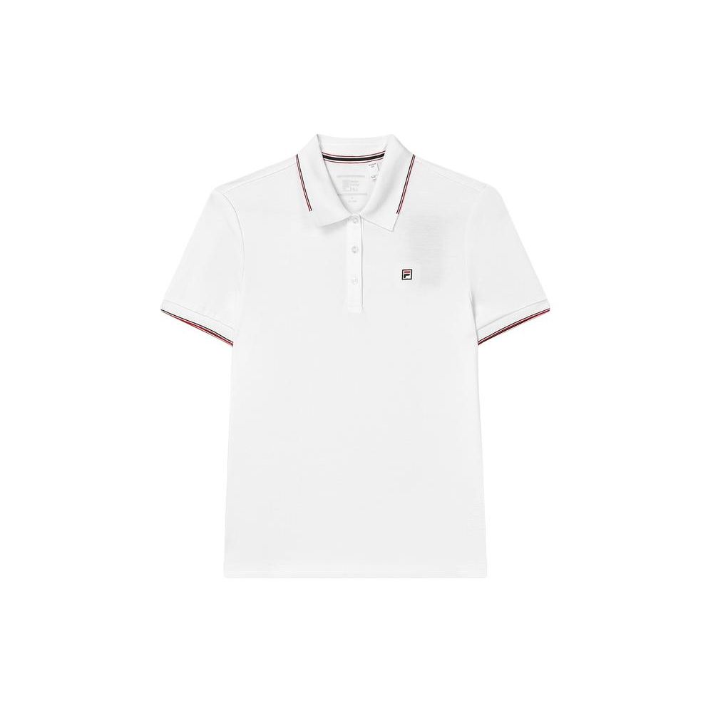Fila Серия Heritage Однотонная Дышащая Повседневная Трикотажная Рубашка Поло Женские топы Белый F11W421106F-WT