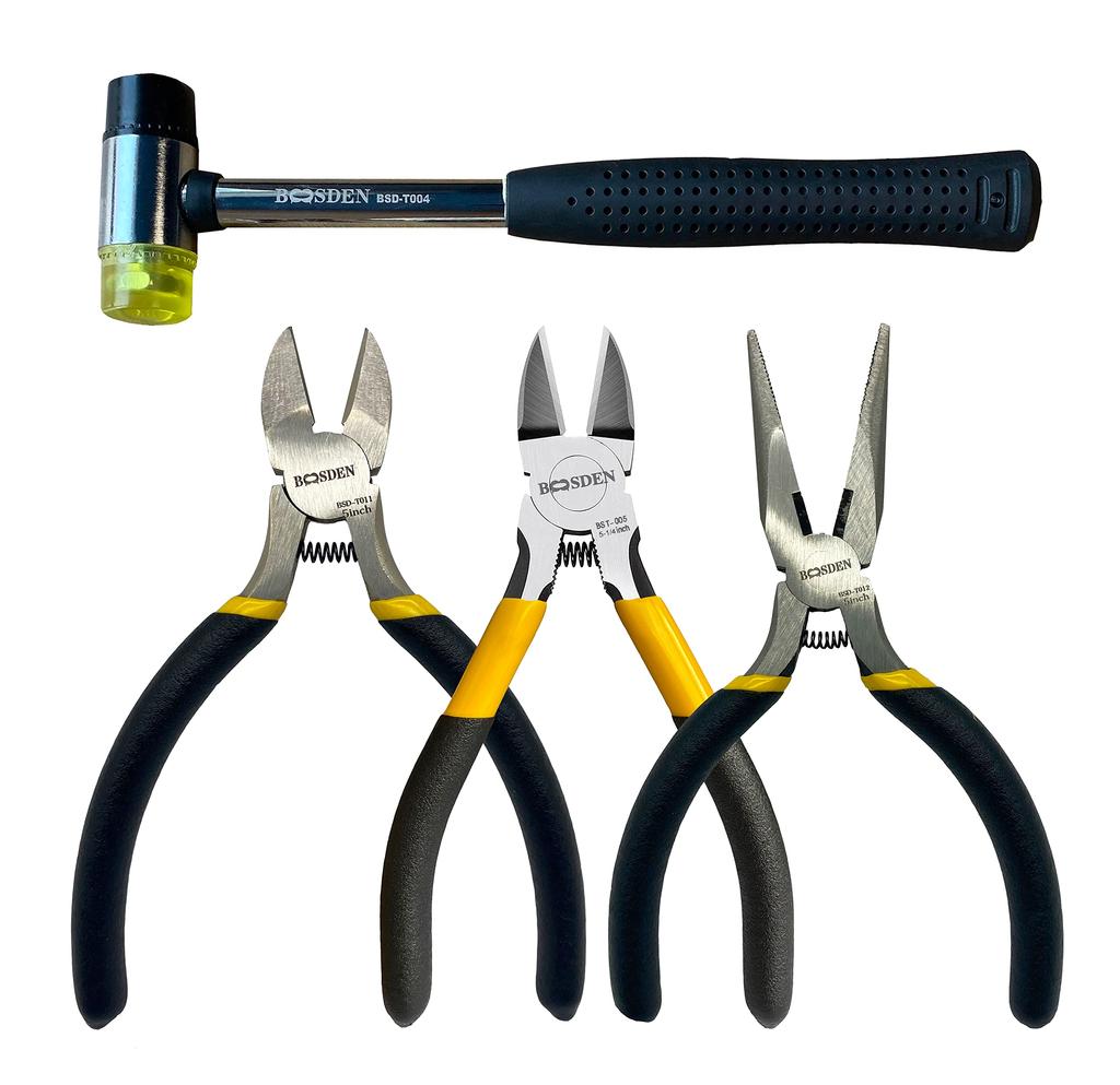 Плоскогубцы BOOSDEN 4, резиновые, маленькие, радио, сантехнические, набор ручных инструментов, набор, детали, молоток, кусачки, плоскогубцы, работа, работа, ударопрочный, противоскользящий,