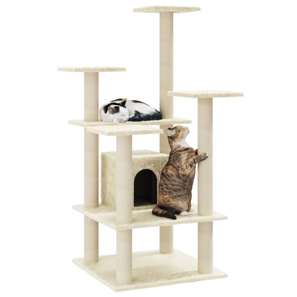 Scratching Post with Sisal Scratching Posts Cream 110 cm
