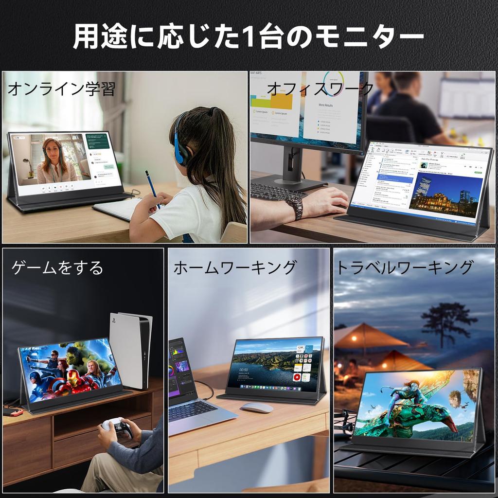 Мобильный монитор дюймов 2K 120 Гц портативный дисплей для игр тонкая легкая IPS ЖК-панель VESA защитный чехол HDMI совместимый с 15.6 Type-C