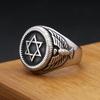 Vintage Punk Star of David Ring Hip Hop Biker Stainless Steel Hexagram With Eagles Rings For Men Women Amulet Jewelry