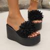 Fashion Sandals Women Wedges Sandals Slippers Summer Beach Platform Flower Women High Heel Slippers Big Size 44 Fashion Women Sandals
