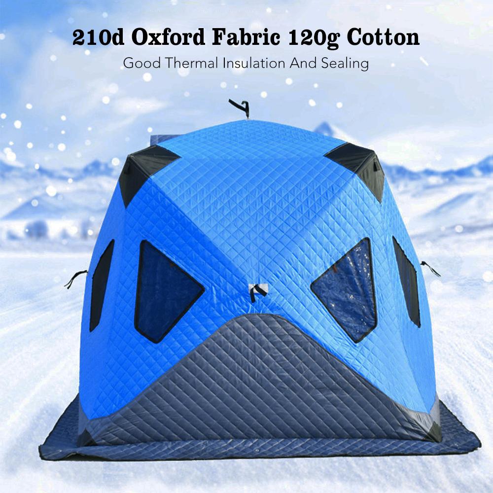 Fishing Tent for Winter Camping Upgrade 3-4 Person Outdoor Shelter Portable and Lightweight Angler Tent Waterproof and Warm