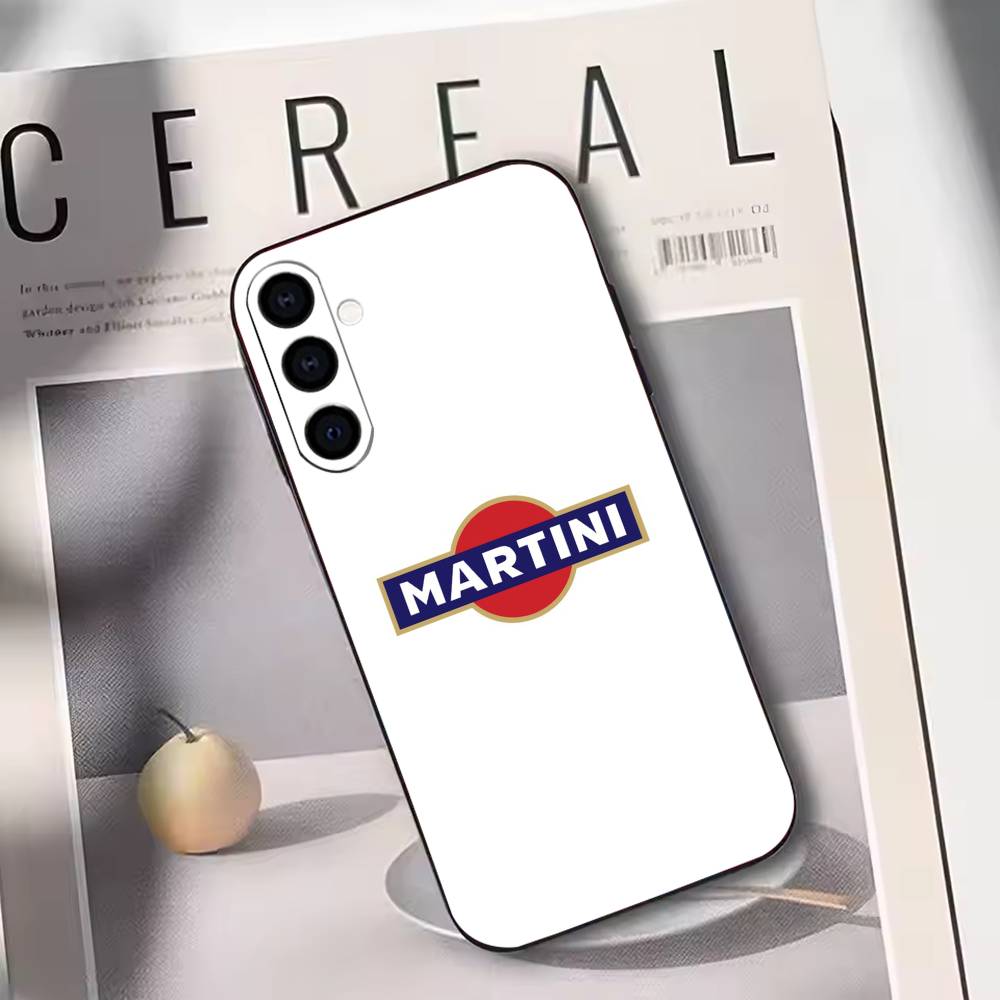 M-Martini Racing Horizontal Stripe Phone Case For Samsung Galaxy A73,A72,A71,A70,A53,A52,A51,Others Soft Black Cover