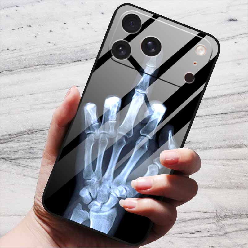 Cartoon Patterns Case For iPhone 17 Pro Plus Capa 17 Pro Max Bumper Luxury Tempered Glass Hard Back Cover iPhone17 Air Funda
