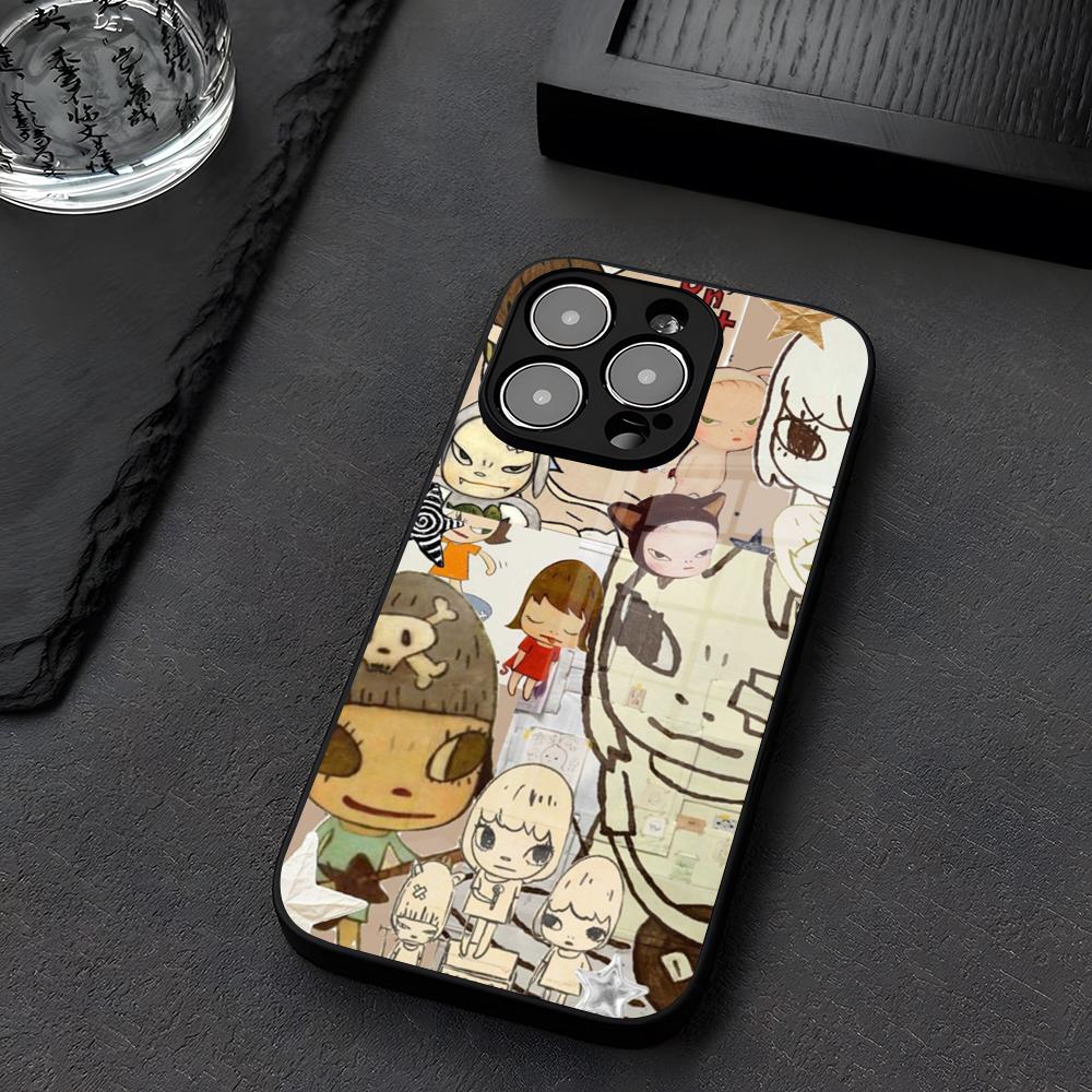 Y-Yoshitomo N-Nara Художественный Чехол для Телефона Стекло Для IPhone 12 17 15 14 13 16 11 Pro XS Max Plus Mini X XR E2020 Закаленное Coque