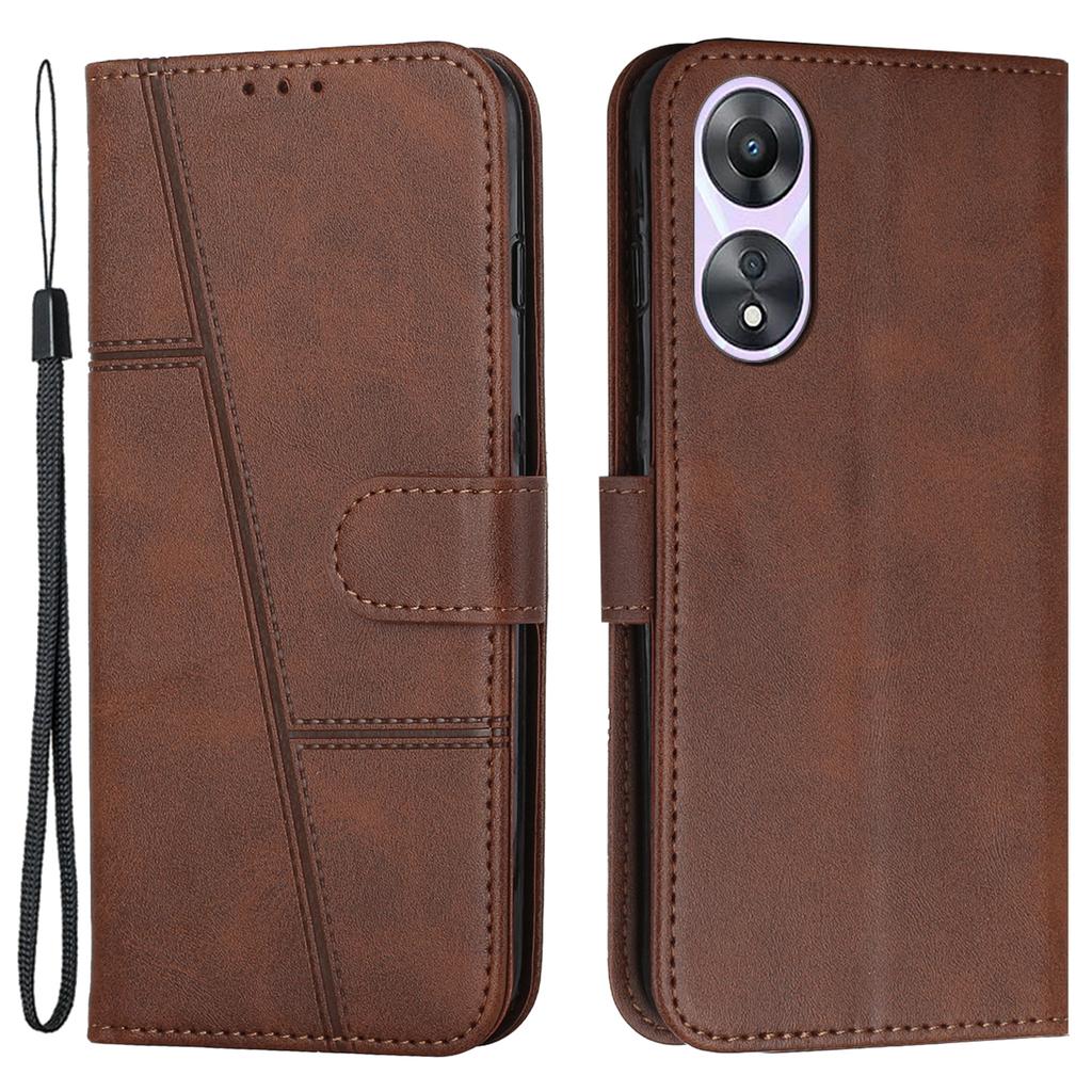 Для Oppo A58 5G/A78 5G/A58x 5G/A1x 5G/A1 Vitality Edition/A2x 5G Кожаный чехол-бумажник для телефона с подставкой