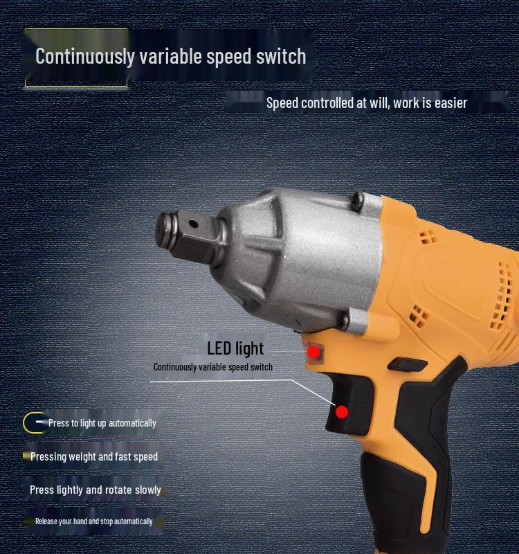 Беспроводной литиевый ударный гайковерт с высоким крутящим моментом, ограничением крутящего момента и портативным дизайном