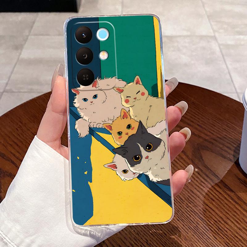 Чехол для Realme 15X 5G RMX5250 / C85 5G RMX5253 Чехол Эстетичный Милый Кот Астронавт Мягкий Силиконовый Чехол Прозрачный Чехол для Телефона