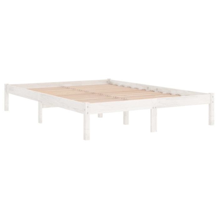 VidaXL Cadre de lit Blanc Bois massif 180x200 cm Super King 810033