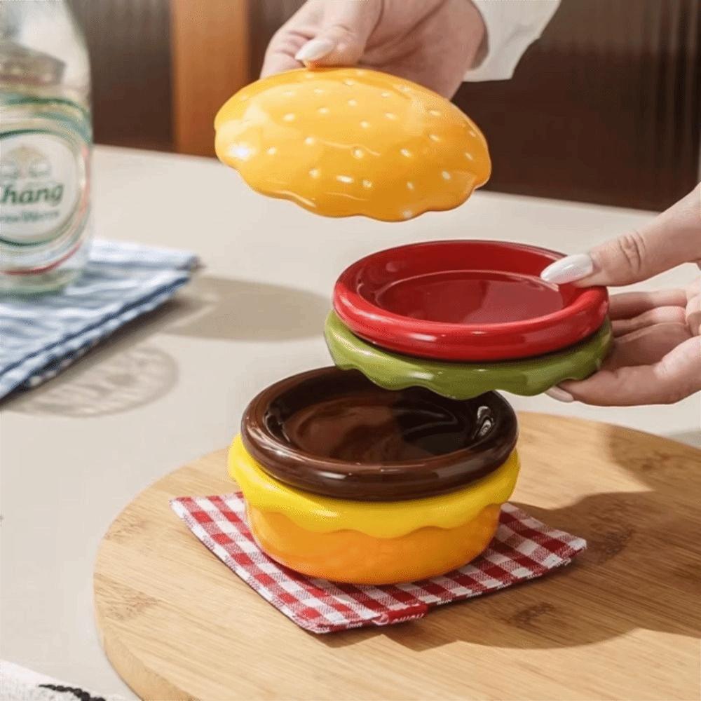Food-grade Glaze Cute Seasoning Dish Stackable Creative Snack Tray Birthday Celebration