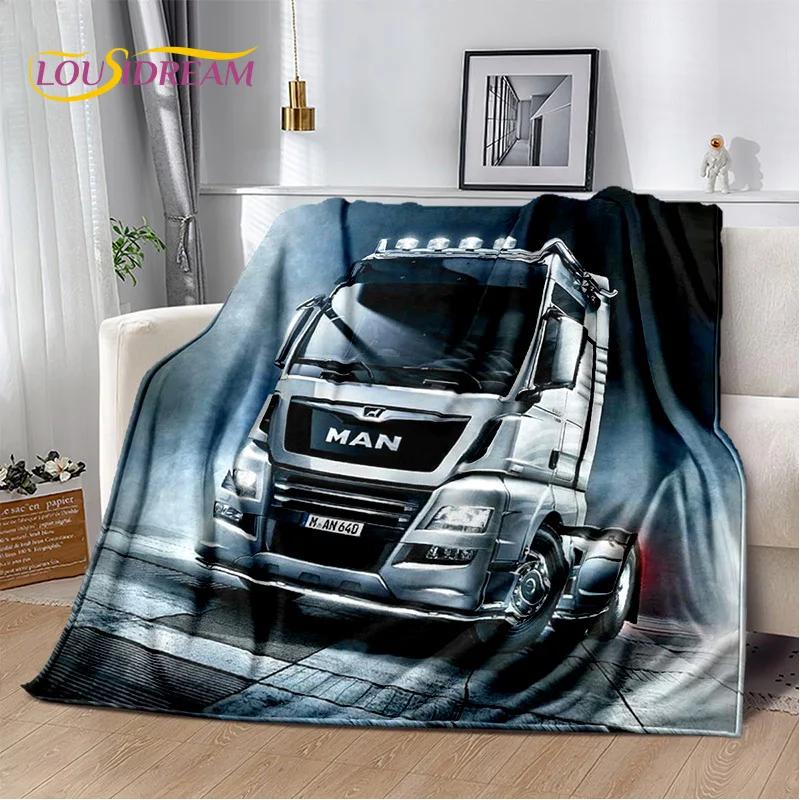 HD Man Truck Lorry 3D Печать Мягкие фланелевые одеяла, Плед Удобное одеяло для пикника Кровати Диваны Дома Спальня Подарки