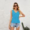Летняя женская модная майка, сплошной цвет, камзол, жилет, вязаная майка